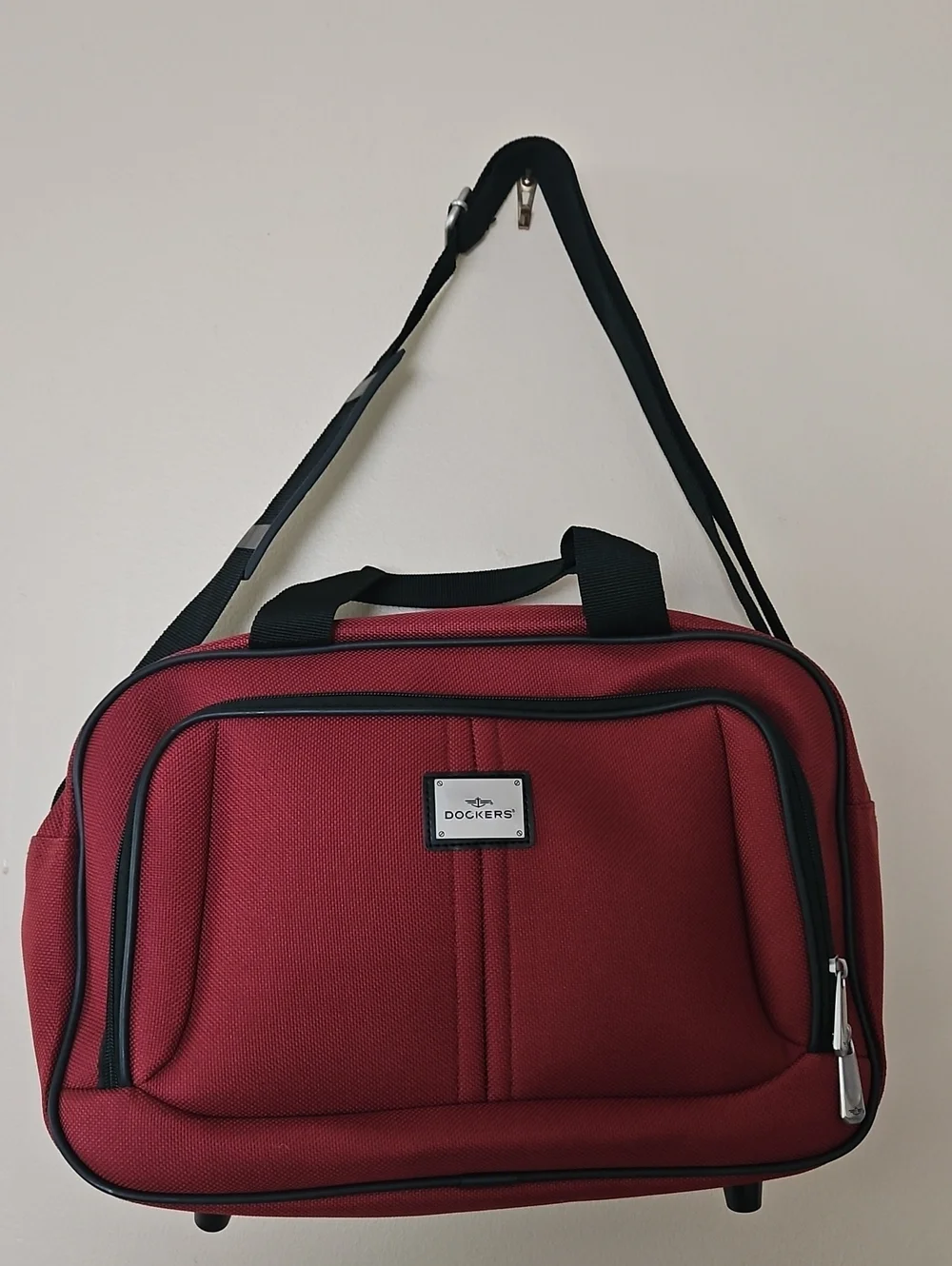 Dockers Red & Black Travel Duffel Bag with Feet